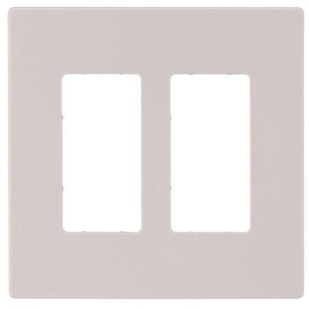EATON WIRING DEVICES PJ Wallplate, 487 in L, 494 in W, 2 Gang, Polycarbonate, White, HighGloss PJS262W